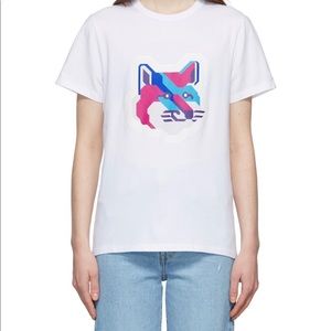 Maison kitsune fox white shirt